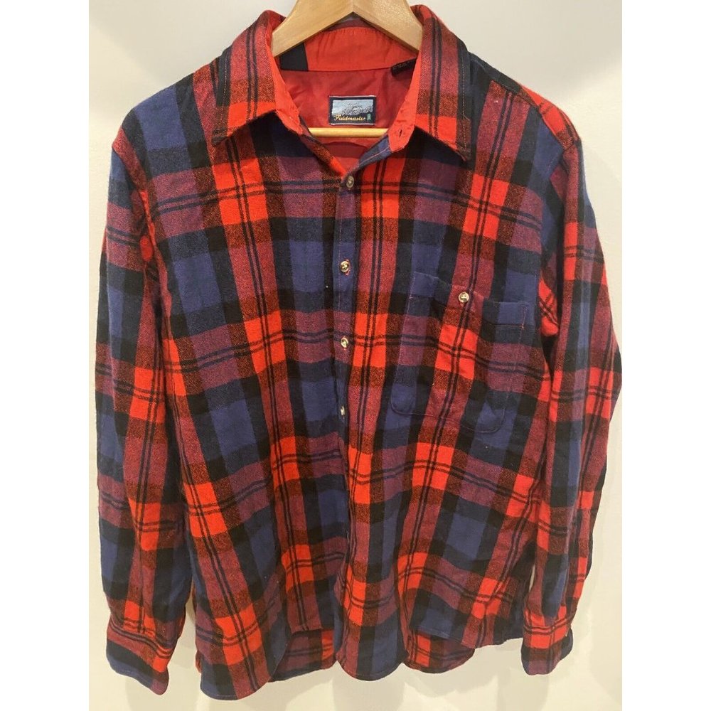 Fieldmaster long sleeve button down Shirt 100% Wool men’s large